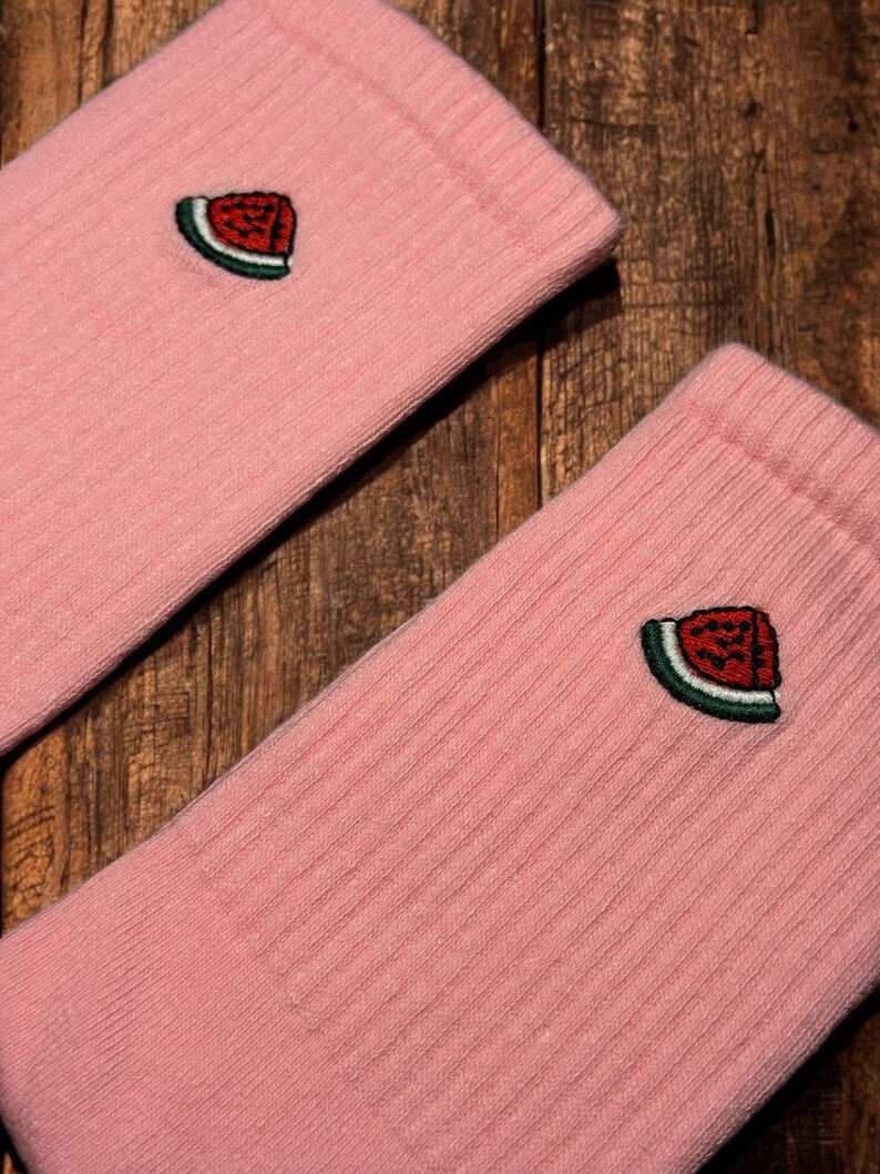 Fruit Socks Set - Embroidery Colorful Sock - Funny Socks - Breathable Durable - Socken - Christmas Gift Watermelon