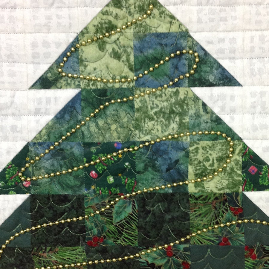 Quilt Pattern Scrappy Patchwork Christmas Tree Wall Hanging Instant