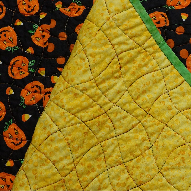Halloween Pumpkin Handmade Quilted Patchwork Table Runner