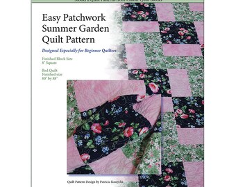 Quilt Pattern Instant Download PDF Summer Garden Patchwork Beginner Friendly Sew Easy