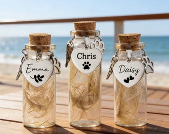 Frasco personalizado para guardar recuerdos de mascotas en caso de fallecimiento, con retrato de tu mascota, frasco conmemorativo para perros y gatos, regalo personalizado para recordar a tu mascota.