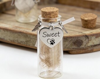Frasco conmemorativo personalizado para perros y gatos, frasco personalizado para guardar pelos de mascotas con foto, idea de regalo para recordar a una mascota fallecida