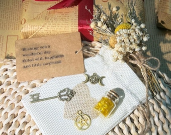 Mini set de regalo, botella Sunshine Wish, pequeña caja de regalo significativa, regalo de flores secas, regalo de cumpleaños para agradecerle y desearle una pronta recuperación.