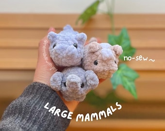 Large Mammals | 3-in-1 No-Sew Mini Loaf Animals Crochet Pattern Bundle