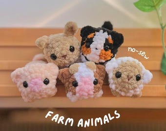 Farm Animals | 5-in-1 No-Sew Mini Loaf Animals Crochet Pattern