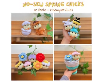12-in-1 NO-SEW Spring Chicks Pattern Bundle (+ 2-in-1 Bouquet Add-On)