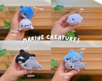 Marine Creatures | 7-in-1 No-Sew Mini Loaf Animals Crochet Pattern Bundle