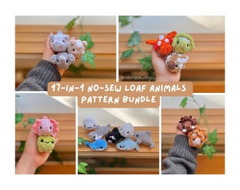 17-in-1 No-Sew Mini Loaf Animals Pattern Bundle
