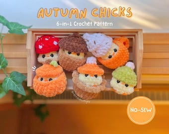 NO-SEW Hatching Autumn Chicks | 6-in-1 Crochet Pattern Bundle