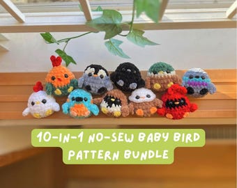 10-in-1 No-Sew Baby Birds Crochet Pattern Bundle