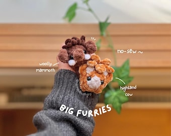 Big Furries | 2-in-1 No-Sew Mini Loaf Animals Crochet Pattern Bundle