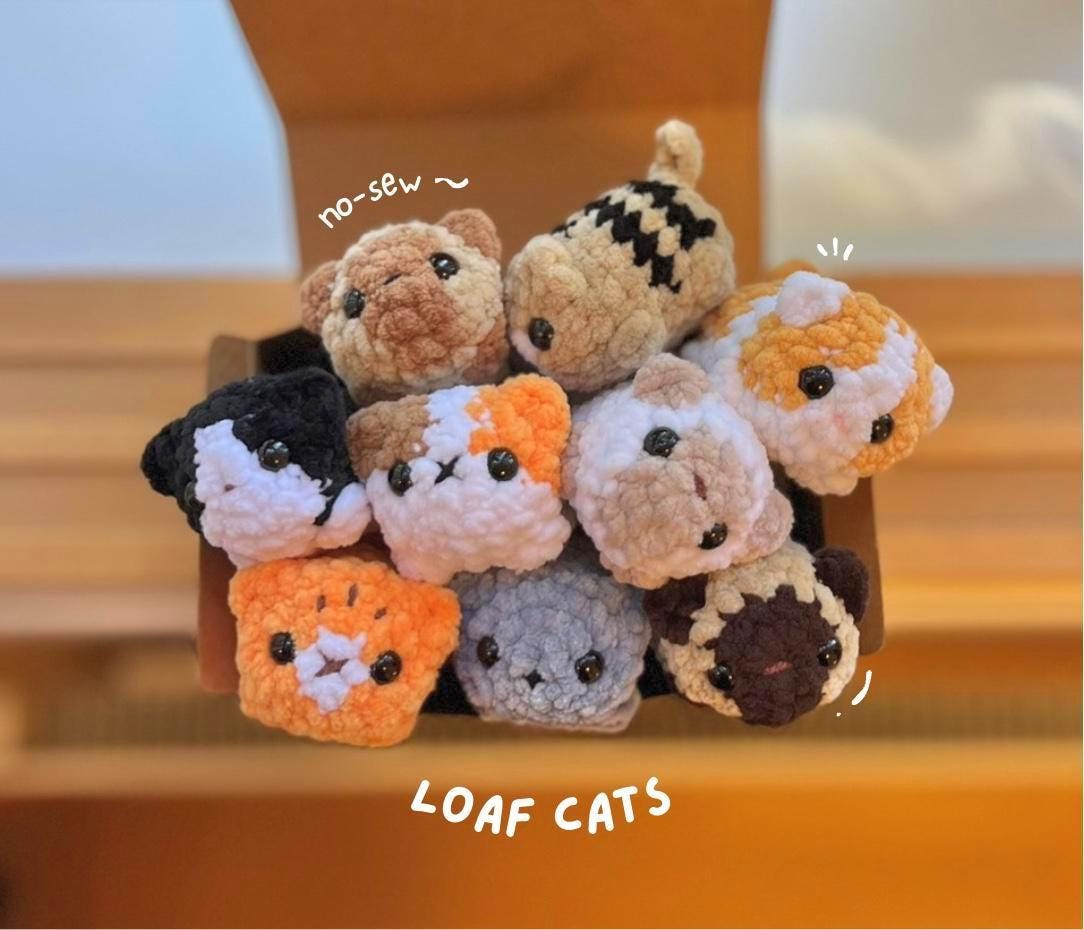 21 Garfield-Inspired Crochet Patterns for Amigurumi, Blankets, Gifts, and More 19 6-in-1 No-Sew Mini Loaf Cats Pattern Bundle
