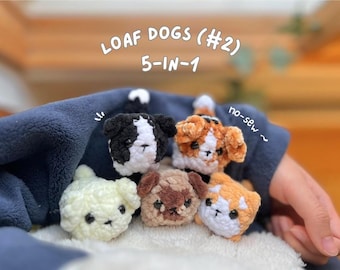 5-in-1 No-Sew Mini Loaf Dogs | Crochet Pattern Bundle #2