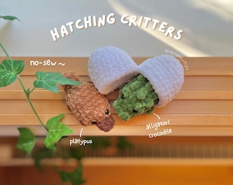 Hatching Critters | 2-in-1 No-Sew Mini Loaf Animals Pattern Bundle