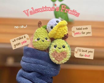 No-Sew Valentine's Fruits Crochet Pattern Bundle