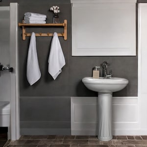 Rustic Wooden Bathroom Shelf with Hooks | Handmade Wall Towel Rack | Farmhouse Wood Shelf Organizer l Towel Rack l Wooden Coat Hooks
