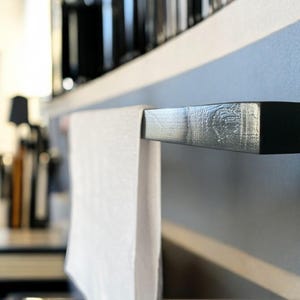 Coloured Long Wooden Towel Holder, Anthracite&White, Bathroom towel rack , Floating waterproof towel rack available Several Sizes