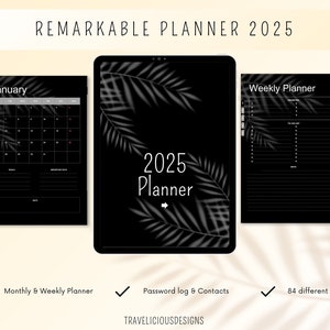 ReMarkable planner 2025 | ReMarkable Template | Digital calendar for ReMarkable Tablet | Weekly Planner | Digital Planner | ReMarkable 2