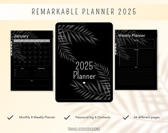 Remarkable 2 Planner 2025 | Remarkable Templates | Weekly Planner ...