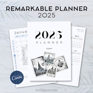 ReMarkable 2 planner 2025 | ReMarkable Templates | Weekly Planner | Digital Planner | ReMarkable Calendar | Digital Calendar | ReMarkable