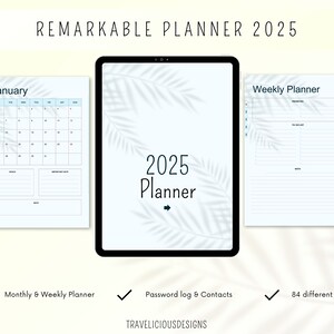 ReMarkable 2 planner 2025 | ReMarkable Templates | Digital calendar for ReMarkable Tablet | Weekly Planner | Digital Planner | ReMarkable 2