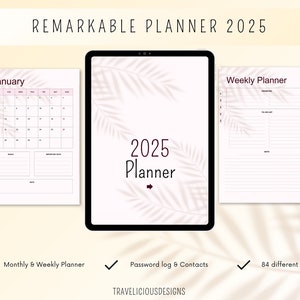 ReMarkable 2 planner 2025 | ReMarkable Templates | Digital calendar for ReMarkable Tablet | Weekly Planner | Digital Planner | ReMarkable 2