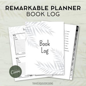ReMarkable Reading Log | Book Log | ReMarkable Templates | ReMarkable 2 Templates | Book Tracker for book lovers | Reading Journal