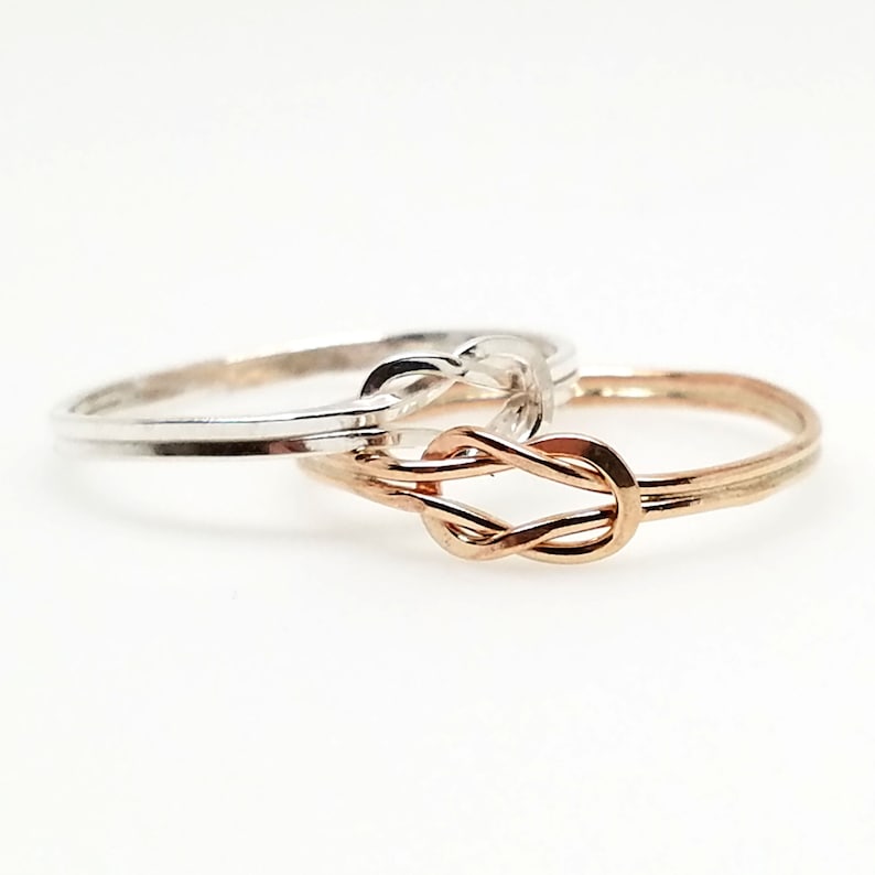 Knot an Ordinary Kind of Love Shibari Themed Sterling Silver Reef Knot Promise Ring