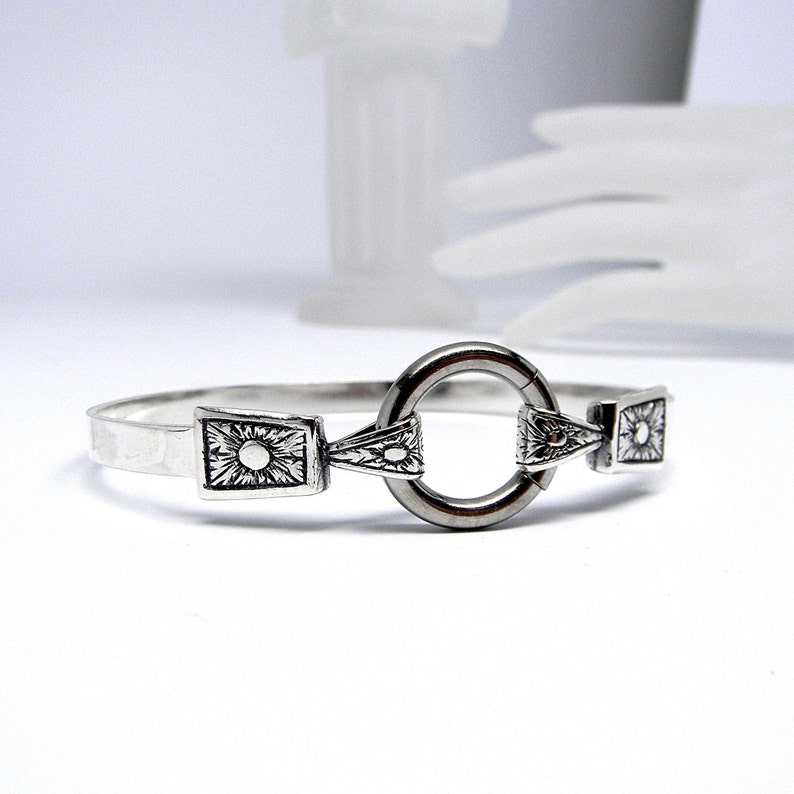 Bold Sterling Silver Slave Cuff Bracelet with Locking Etsy