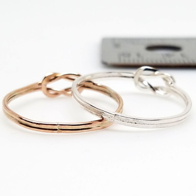 Knot an Ordinary Kind of Love Shibari Themed Sterling Silver Reef Knot Promise Ring