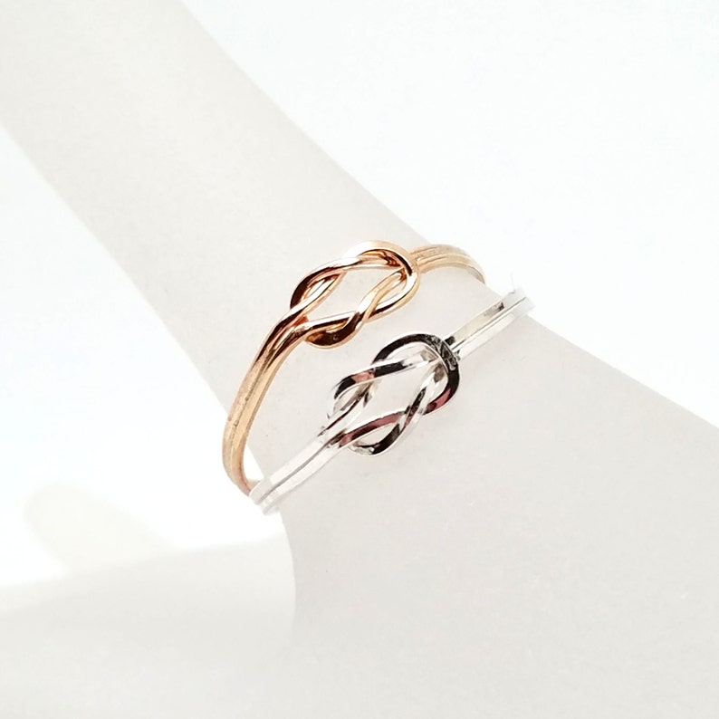 Knot an Ordinary Kind of Love Shibari Themed Sterling Silver Reef Knot Promise Ring