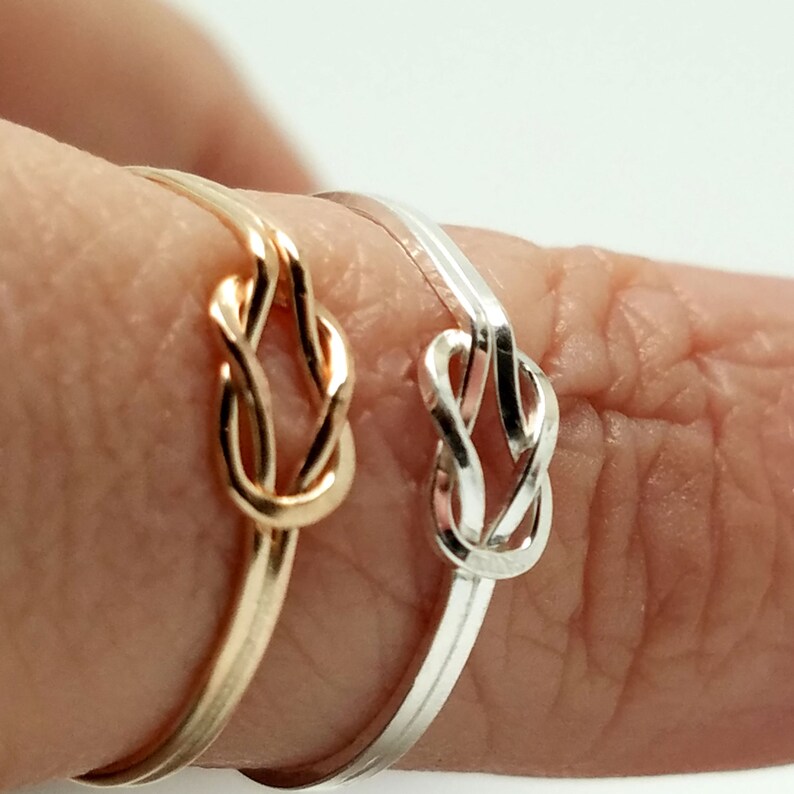 Knot an Ordinary Kind of Love Shibari Themed Sterling Silver Reef Knot Promise Ring