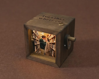 Boîte d'animation personnalisée pour flipbook, livre photo en bois personnalisé avec lumière, boîte d'image personnalisée Photobox à manivelle, cadeaux d'anniversaire créatifs