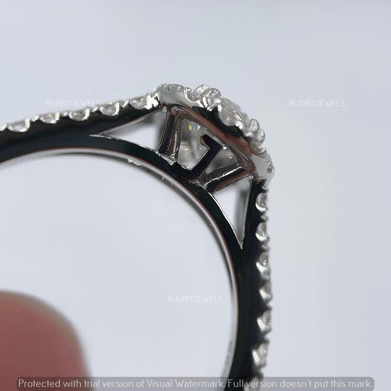 YL Anello Fidanzamento Moissanite 0,8 Carati VVS1: Gioiello In Argento 925 Placcato Oro Per Donna