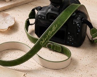 Personalized Camera Strap, Custom Pu Leather Camera Strap for Photographers, Engraved Name Camera Strap, DSLR Neck Strap, Photography Gift