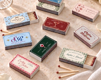 Personalized Couple Name Matchbox, Custom Wedding Favors, The Perfect Match Gift