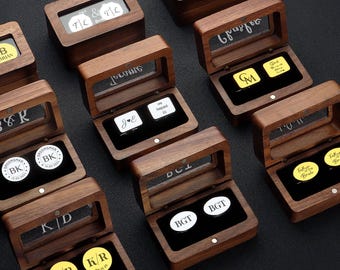 Custom Cufflinks for Men - Cufflink With Optional Box, Best Men Gifts, Engraved Cufflinks for Groom, Wedding Cufflinks Groomsmen Gift Set
