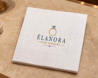 Custom Logo Cocktail Napkins, Personalized Business Party Decor