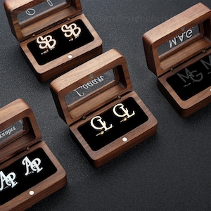 Personalized Initial Cufflinks - Initial Cufflinks, Groomsmen Proposal, Personalized Cufflinks for Men