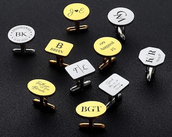 Personalized Cufflinks with Box - Custom Cufflinks, Engraved Cufflinks Gift for Groom, Groomsmen Proposal Wedding Cufflinks