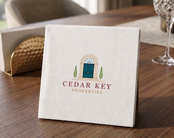 Custom Logo Cocktail Napkins, Personalized Business Party Event Supplies