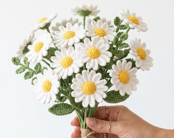 Daisy Crochet Pattern PDF, Realistic Crochet Flowers Bouquet, Amigurumi Daisies Tutorial, Easy Beginner Friendly Digital Download