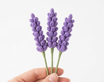 Lavender Crochet Pattern, Realistic Crochet Flower, Eternal Bouquet PDF, Spring Decor, Instant Download Tutorial