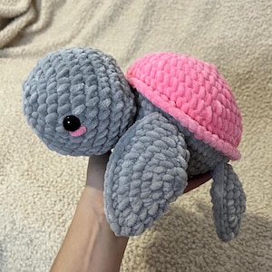 Turtle Crochet Pattern PDF Download, Sea Turtle Animal Plushie Tutorial, Chunky Plush, Easy and Beginner Friendly