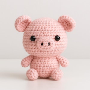 Pig Crochet Pattern: Easy Amigurumi Farm Animal (PDF Download, 4 Languages)