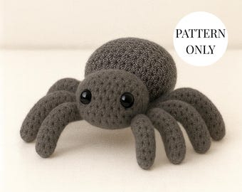 Patrón de araña a crochet, tutorial de araña amigurumi, decoración de Halloween (descarga en PDF)