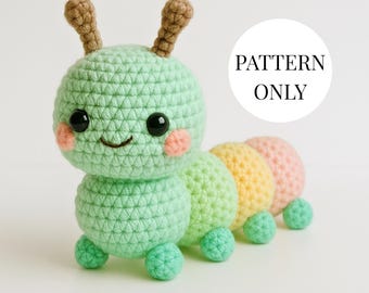 Caterpillar Amigurumi Crochet Pattern: Pastel Plush Toy (PDF Download)