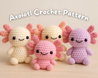 Axolotl Crochet Pattern: Amigurumi Plushie PDF (Beginner Friendly