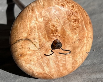 1.44 oz. Maple Burl Drop Spindle Top Whorl 3656