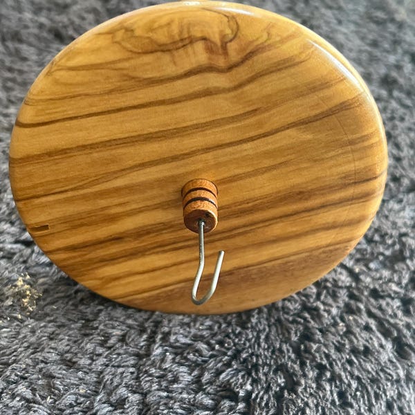 1.33 oz. Olivewood Drop Spindle Top Whorl 3590